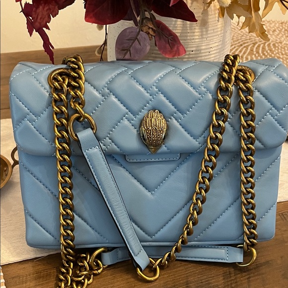 Kurt Geiger Light Blue Quilted Crossbody Bag - Picture 1 of 16